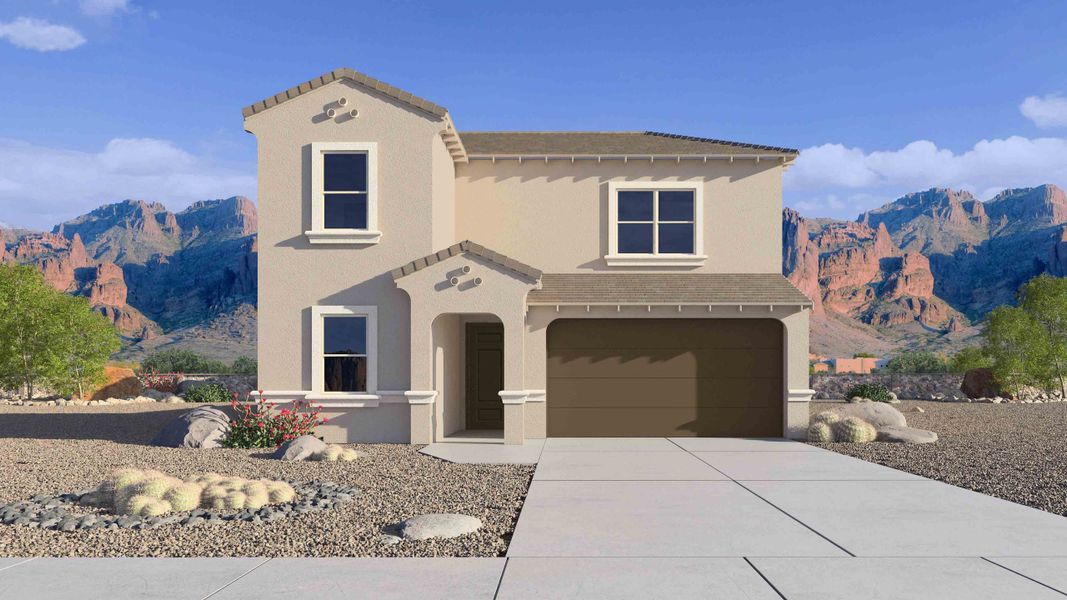 Representative exterior photo of a completed home built from the Mitchell by D.R. Horton in Upper Canyon, Phoenix, AZ (Image 2). Representative exterior photo of a completed home built from the Mitchell by D.R. Horton in Upper Canyon, Phoenix, AZ (Image 2).
