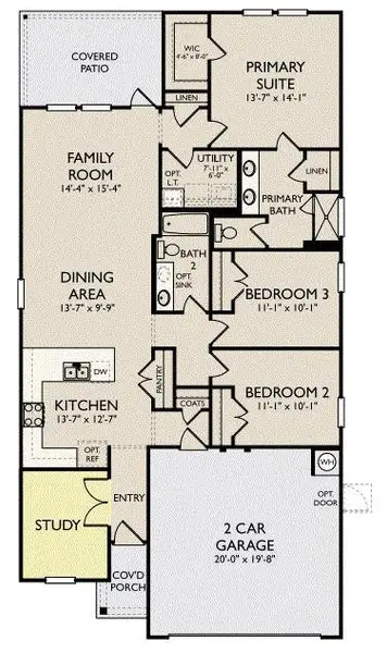 2D floor plan layout of this home in Rolling Glen, Hutto, TX (Image 3).