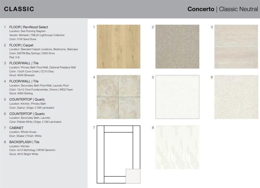 1508 Victory Terrace design selections. 1508 Victory Terrace design selections.