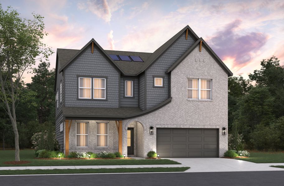 Representative exterior photo of a completed home built from the Canton Ii by Beazer Homes in Heirloom Landing, Auburn, GA (Image 1). Representative exterior photo of a completed home built from the Canton Ii by Beazer Homes in Heirloom Landing, Auburn, GA (Image 1).