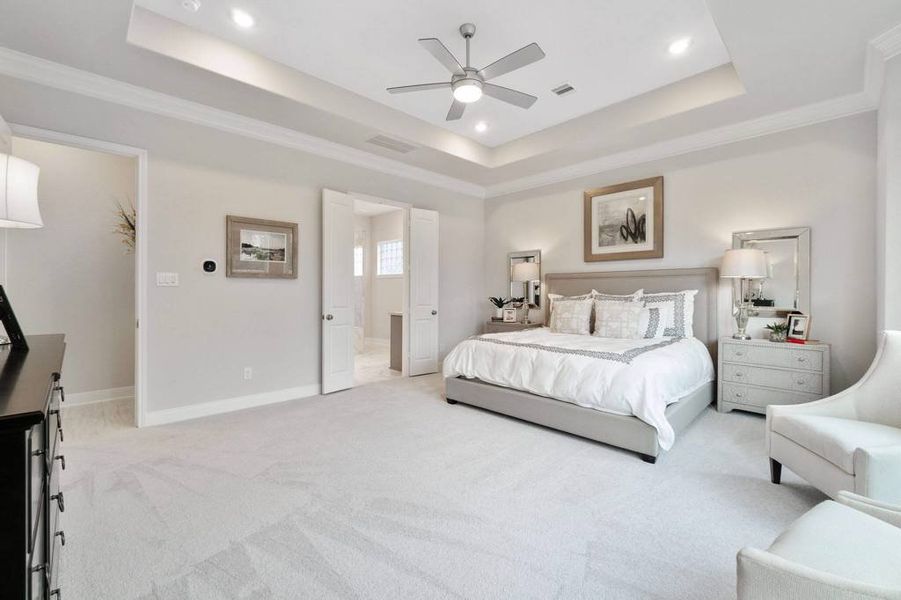 Representative furnished interior of a home built from the Hanover 3968 by J. Patrick Homes in Jubilee 80′ Lots, Hockley (Image 7).