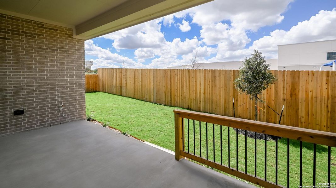 Exterior details and patio area of a home in Cibolo Valley Heights 65', Cibolo (Image 28).