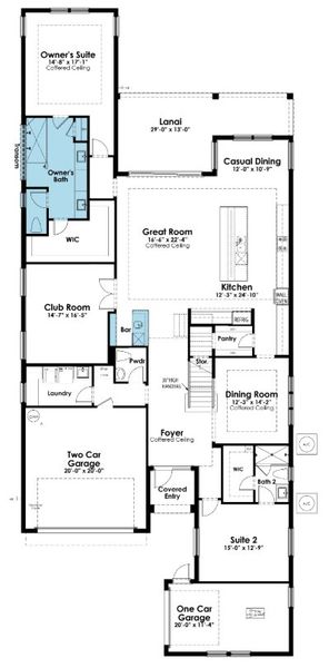 2D floor plan layout of this home in Artistry Palm Beach, Palm Beach Gardens, FL (Image 5).