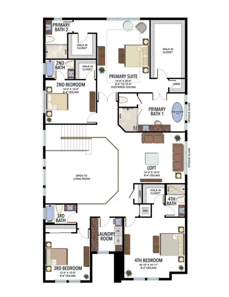 2D floor plan layout of this home in Lotus Edge, Boca Raton, FL (Image 4).