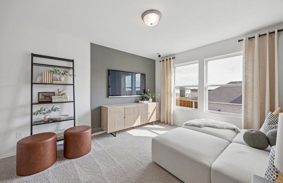 Representative furnished interior of a home built from the Camelia by Pulte Homes in Saddleback at Santa Rita Ranch, Liberty Hill (Image 8).