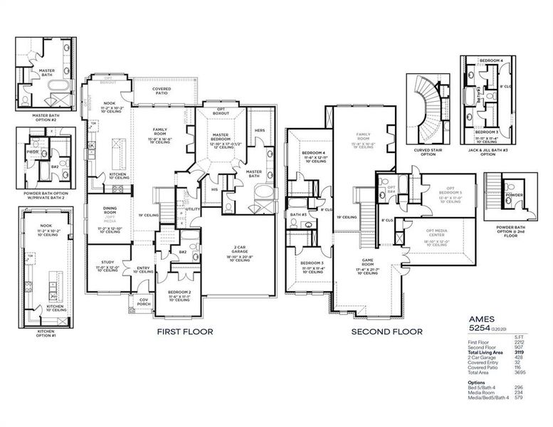 2D floor plan layout of this home in Hillside Village, Celina, TX (Image 4).