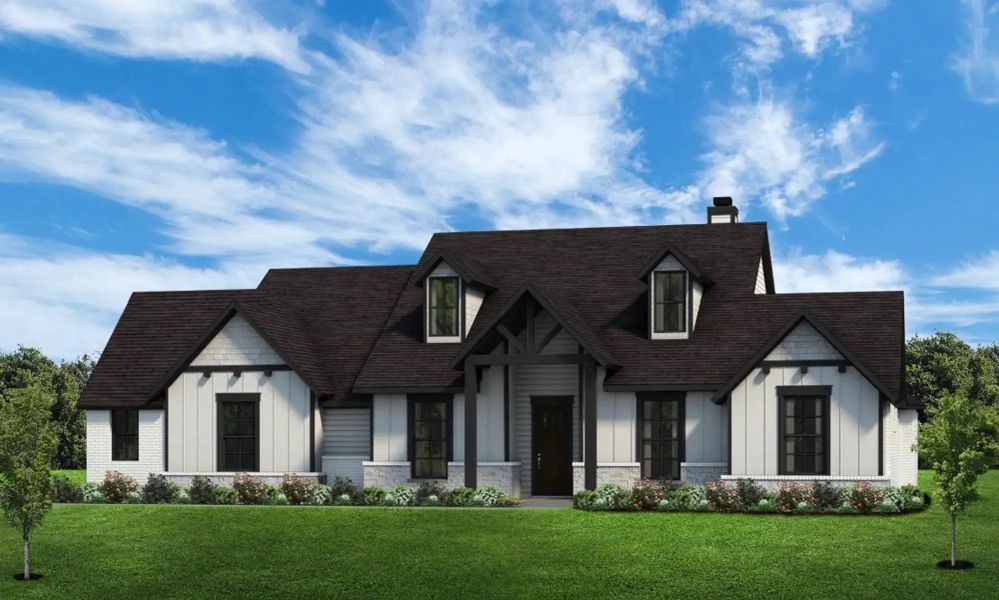 Representative exterior photo of a completed home built from the The Colin by Elmwood Custom Homes in Aledo Heights, Aledo, TX (Image 8).