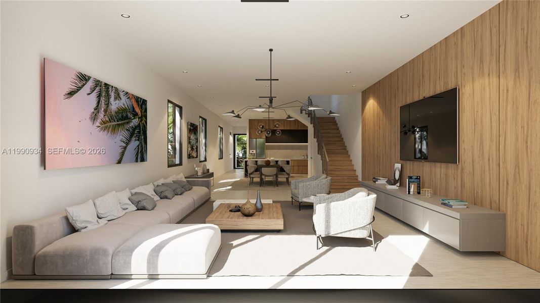 Furnished interior view inside a new home in , Miami (Image 4).
