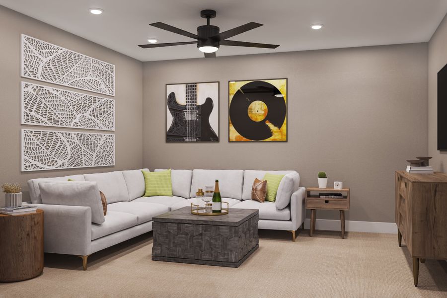 Representative furnished interior of a home built from the Camden by Tri Pointe Homes in The Estates at James Lane, Fulshear (Image 12).