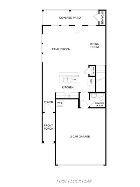 2D floor plan layout for the Pelican by D.R. Horton in Cardinal Hills, Dallas, TX (Image 3).