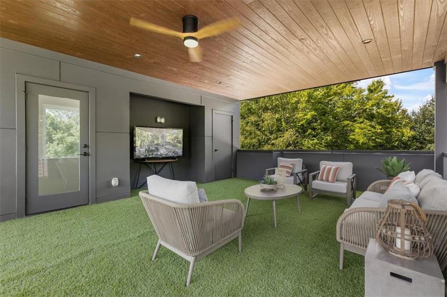 Exterior details and patio area of a home in , Atlanta (Image 26).