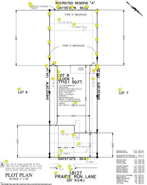 18127 Prairie Run Lane Preliminary Plot Plan 18127 Prairie Run Lane Preliminary Plot Plan