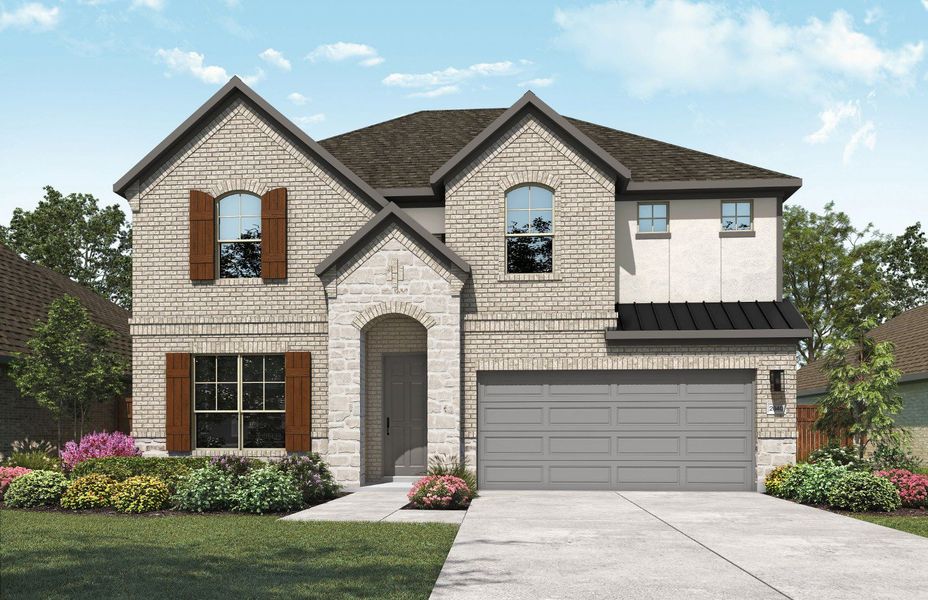 2D floor plan layout for the Magnolia by DRB Homes in Meyer Ranch – Premier, New Braunfels, TX (Image 23).