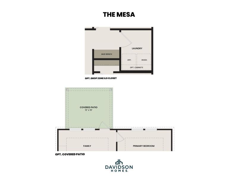 2D floor plan layout for the The Mesa A by Davidson Homes LLC in Morgan Meadows, San Antonio, TX (Image 4). 2D floor plan layout for the The Mesa A by Davidson Homes LLC in Morgan Meadows, San Antonio, TX (Image 4).