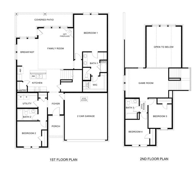 2D floor plan layout for the Copaiba by D.R. Horton in Windchime, Celina, TX (Image 3).