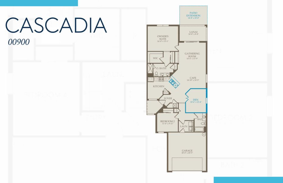 2D floor plan layout of this home in Del Webb Catalina, Lakewood Ranch, FL (Image 4).
