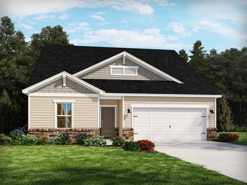 Representative exterior photo of a completed home built from the Northbrook by Meritage Homes in Creekside Point, Little River, SC (Image 5). Representative exterior photo of a completed home built from the Northbrook by Meritage Homes in Creekside Point, Little River, SC (Image 5).