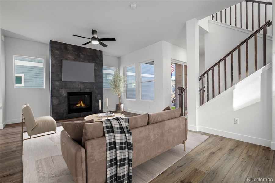 Furnished interior view inside a new home in Revel Crossing at Wolf Ranch – The Outlook Collection, Colorado Springs (Image 10).