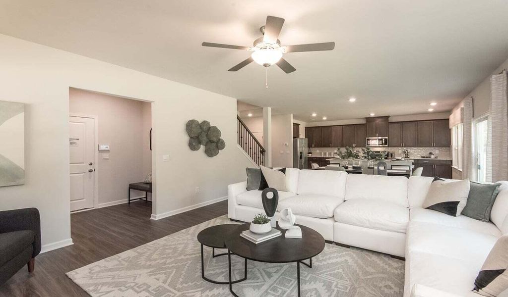 Furnished interior view inside a new home in The Coves at Lakes of Cane Bay, Summerville (Image 9). Furnished interior view inside a new home in The Coves at Lakes of Cane Bay, Summerville (Image 9).