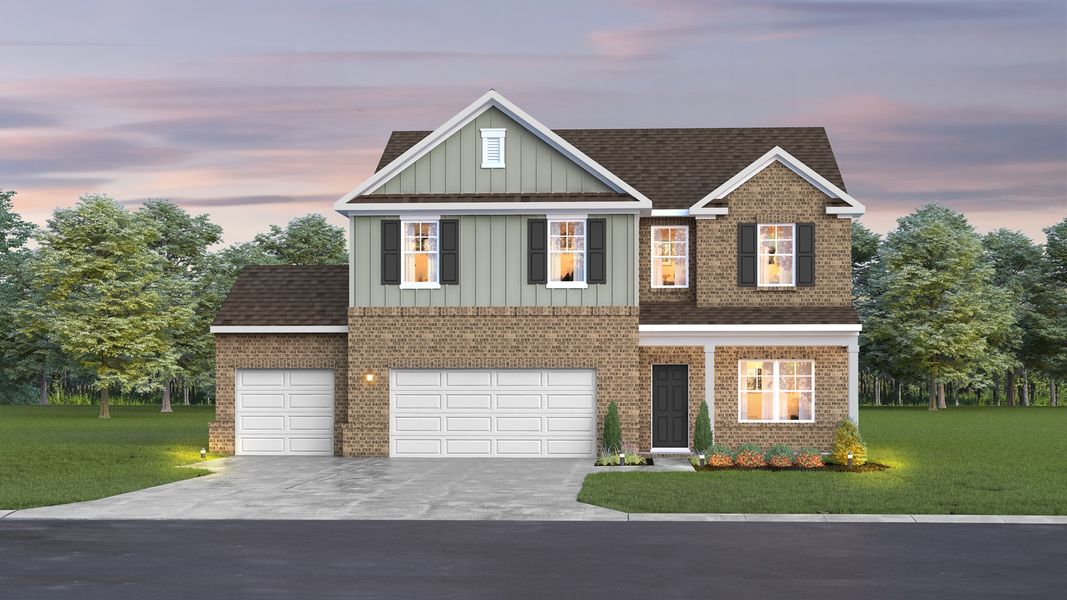 Elevation C with 3-Car Garage (R2)