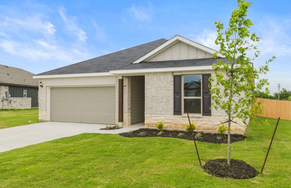 Front exterior of a new home in County View, Temple, TX, highlighting curb appeal (Image 18).