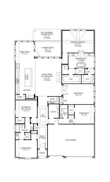 2D floor plan layout of this home in Myrtle Creek, Waxahachie, TX (Image 3). 2D floor plan layout of this home in Myrtle Creek, Waxahachie, TX (Image 3).