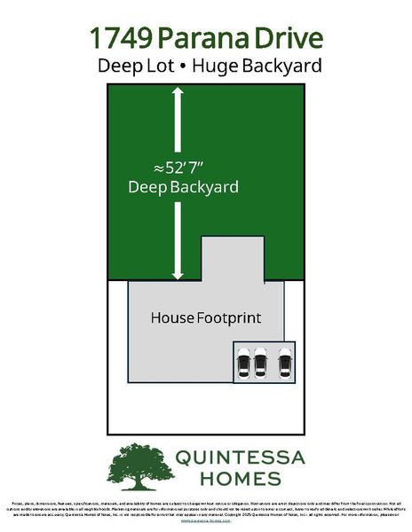 Impressive Backyard Depth of 53 Feet.