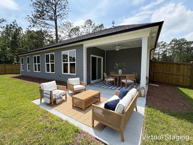 Exterior details and patio area of a home in Parkwood Estates, Leland (Image 3).