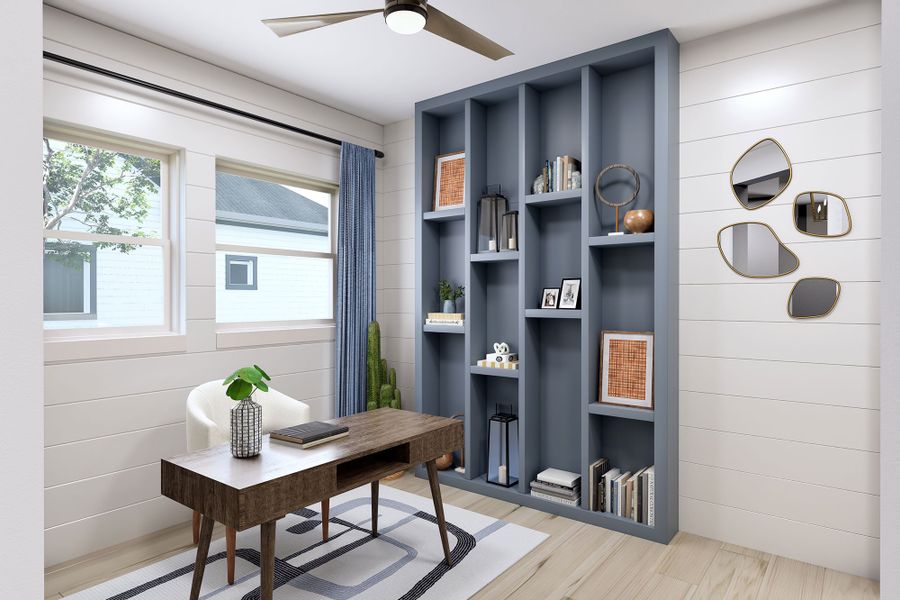 Representative furnished interior of a home built from the The Chamomile by David Weekley Homes in Headwaters 60' - Executive Series, Dripping Springs (Image 3).