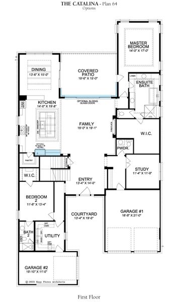2D floor plan layout for the Catalina by Landon Homes in Fields - Brookside North, Frisco, TX (Image 4). 2D floor plan layout for the Catalina by Landon Homes in Fields - Brookside North, Frisco, TX (Image 4).