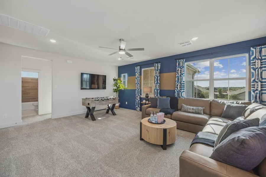 Representative furnished interior of a home built from the Dayton 50' by Chesmar Homes in Las Lomas, Forney (Image 31).