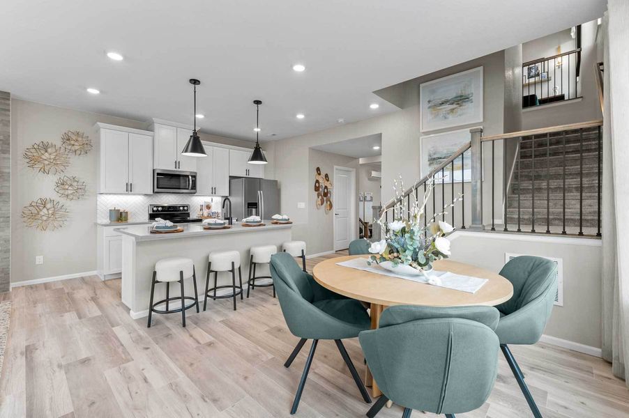 Furnished interior view inside a new home in Ralston Creek, Arvada (Image 9). Furnished interior view inside a new home in Ralston Creek, Arvada (Image 9).