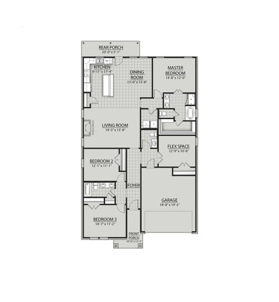 2D floor plan layout for the Wellington II I by DSLD Homes in Saltaire, Panama City, FL (Image 2). 2D floor plan layout for the Wellington II I by DSLD Homes in Saltaire, Panama City, FL (Image 2).