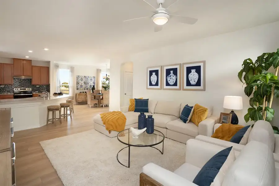 Representative furnished interior of a home built from the 1656 by KB Home in Espino Trails, San Antonio (Image 3).
