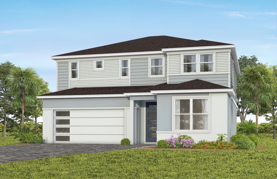 Representative exterior photo of a completed home built from the Imperial by Pulte Homes in Lakehaven Estates, Clermont, FL (Image 18). Representative exterior photo of a completed home built from the Imperial by Pulte Homes in Lakehaven Estates, Clermont, FL (Image 18).