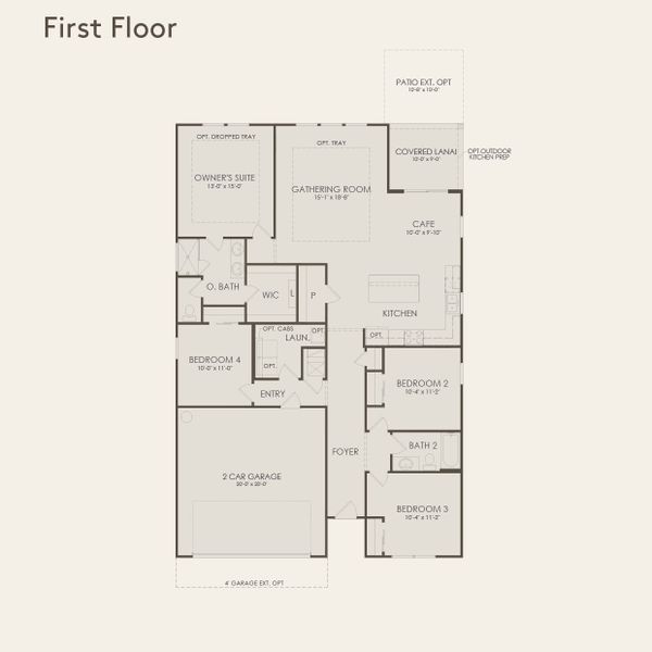 2D floor plan layout for the Highgate by Pulte Homes in Hollins Crest, Greer, SC (Image 3).