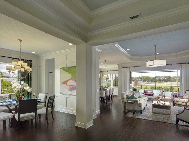 Furnished interior view inside a new home in Boca Royale Golf & Country Club at Wellen Park, Englewood (Image 9).