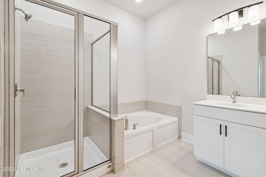 Furnished interior view inside a new home in Kettering at eTown - Paired Villas, Jacksonville (Image 10).