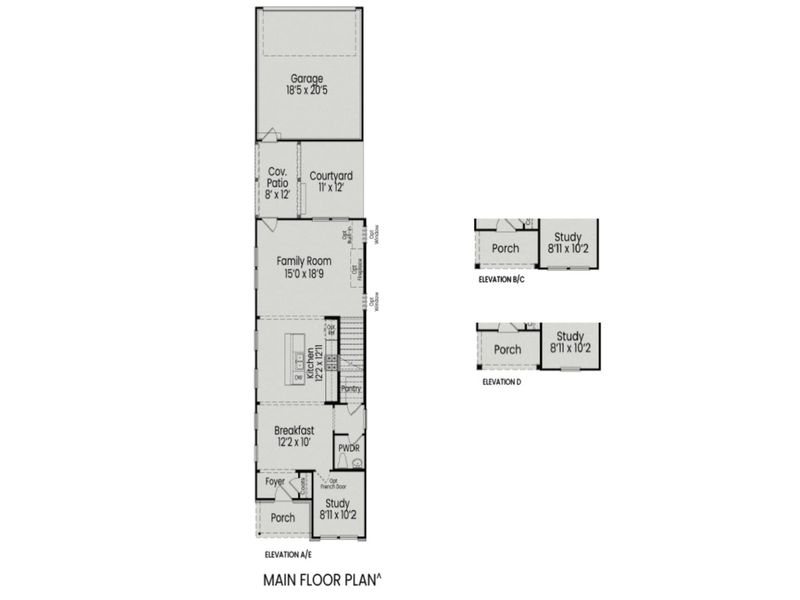 2D floor plan layout for the The Alexander by Davidson Homes LLC in Forestville Yard, Knightdale, NC (Image 3). 2D floor plan layout for the The Alexander by Davidson Homes LLC in Forestville Yard, Knightdale, NC (Image 3).
