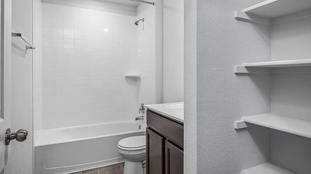 Furnished interior view inside a new home in The Villages at Schwertner Ranch, Jarrell (Image 4). Furnished interior view inside a new home in The Villages at Schwertner Ranch, Jarrell (Image 4).