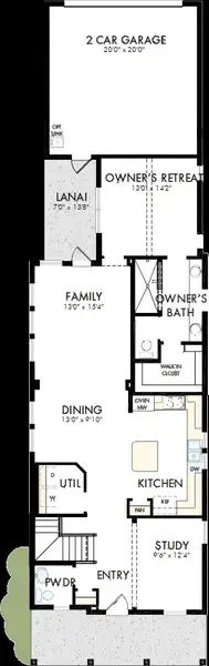 2D floor plan layout of this home in Laureate Park at Lake Nona - Garden Series, Orlando, FL (Image 2). 2D floor plan layout of this home in Laureate Park at Lake Nona - Garden Series, Orlando, FL (Image 2).