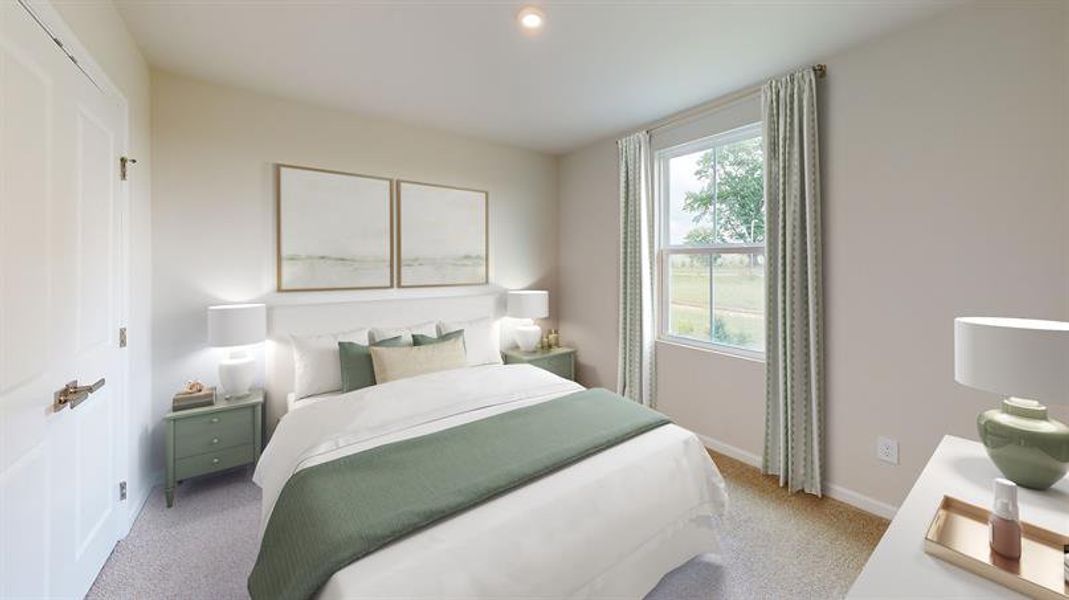 Representative furnished interior of a home built from the Woodford by Ryan Homes in Harpers Glen Single Family, Wendell (Image 13).