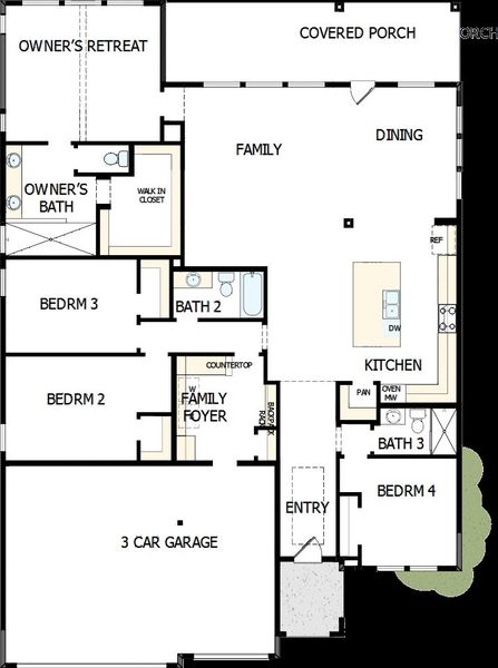 2D floor plan layout of this home in Briggs Ranch – Signature Legacy Series, San Antonio, TX (Image 2).