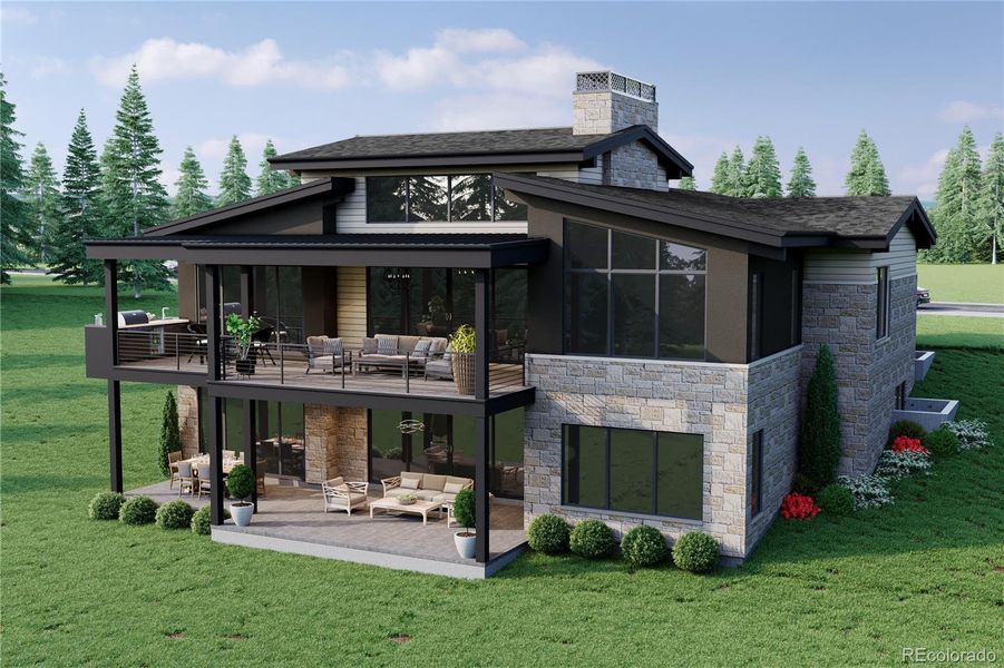 Mountain Contemporary Plan 3 Ext Back