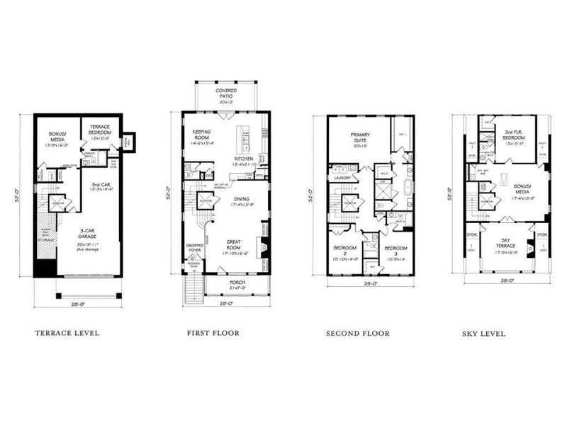 2D floor plan layout of this home in Laurel View, Suwanee, GA (Image 5).