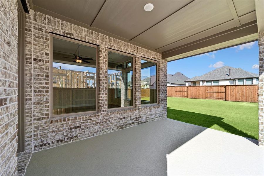 Exterior details and patio area of a home in Mantua Point Classics, Van Alstyne (Image 3). Exterior details and patio area of a home in Mantua Point Classics, Van Alstyne (Image 3).