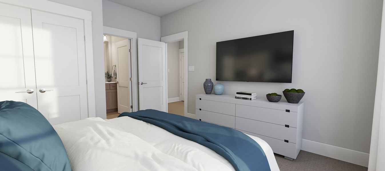 Representative furnished interior of a home built from the Cora - Midtown Collection by Baker Residential in Atwater Station - Midtown Collection, Fuquay Varina (Image 20).