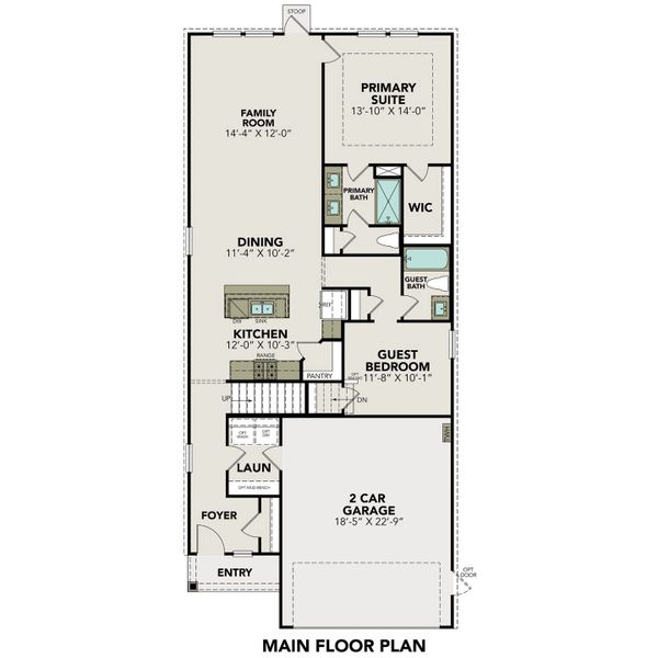 2D floor plan layout for the The San Marcos E by Davidson Homes LLC in Horizon Pointe, Converse, TX (Image 3).