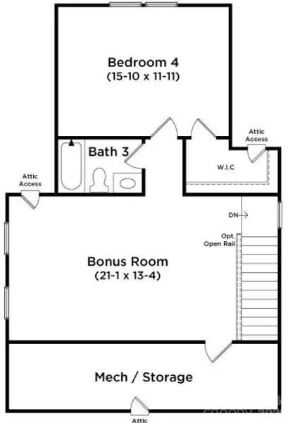 2D floor plan layout of this home in The River District Single Family Homes, Charlotte, NC (Image 4). 2D floor plan layout of this home in The River District Single Family Homes, Charlotte, NC (Image 4).