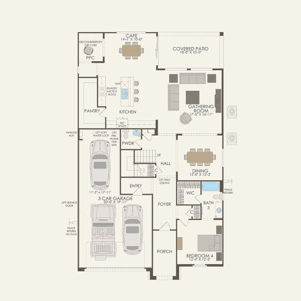 2D floor plan layout for the Casoria by Pulte Homes in Blossom Rock, Apache Junction, AZ (Image 3). 2D floor plan layout for the Casoria by Pulte Homes in Blossom Rock, Apache Junction, AZ (Image 3).